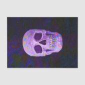 スカルの日の死んだ紫の青のネオンゴシック 薄葉紙 (正面)