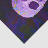 スカルの日の死んだ紫の青のネオンゴシック 薄葉紙 (詳細)