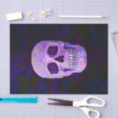 スカルの日の死んだ紫の青のネオンゴシック 薄葉紙 (クラフト)