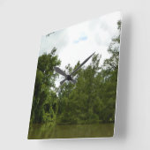 スカルの時計 スクエア壁時計 (傾斜)