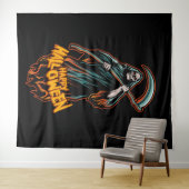 スカルの死神ハロウィーンの背景 タペストリー (インサイチュ(横))