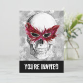 スカルの羽毛マスク 招待状 (スタンド正面)