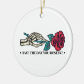 スカルの花がやる気を起こさせる セラミックオーナメント (左)