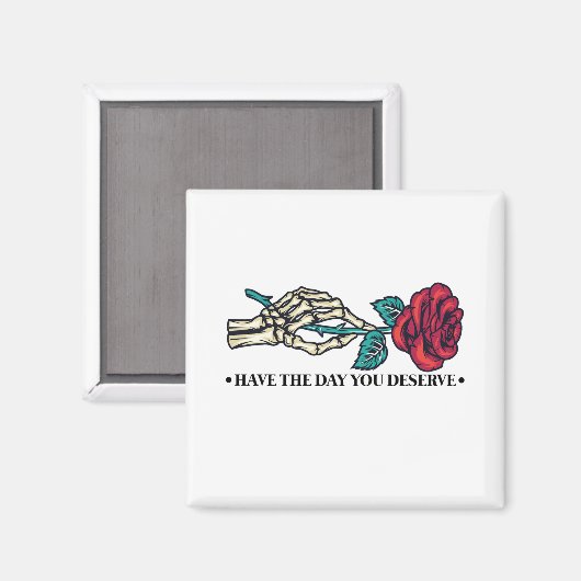 スカルの花がやる気を起こさせる マグネット (正面/裏面)