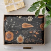 スカルの花と緑の黒ハロウィーン 薄葉紙 (ギフト)