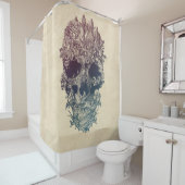 スカルの花柄 シャワーカーテン (インサイチュ)