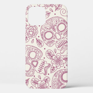 スカルの花:メキシコの日シームレス。 iPhone 12ケース
