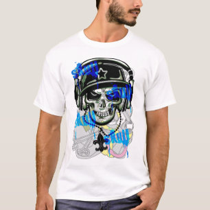 スカルの落書き Tシャツ