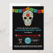 スカルの誕生日、死んだのの日、黒を砂糖で甘くして下さい 招待状 (正面/裏面)
