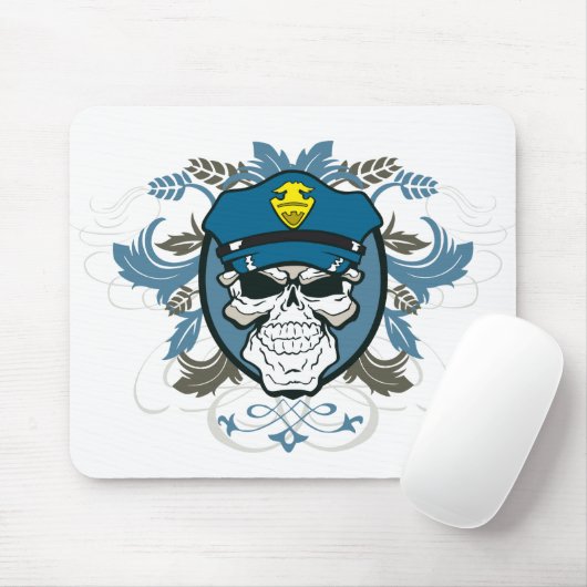 スカルの警官 マウスパッド (マウス)