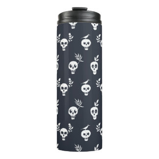 スカルの通常の水玉模様パターン（植物と二） タンブラー