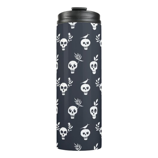 スカルの通常の水玉模様パターン（植物と二） タンブラー (正面)