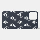 スカルの通常の水玉模様パターン(植物と二) Case-Mate iPhoneケース (裏面 (横))