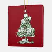 スカルの醜いクリスマスツリーの骨格ゴシック セラミックオーナメント (左)