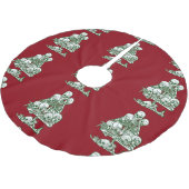 スカルの醜いクリスマスツリーの骨格ゴシック ブラッシュドポリエステルツリースカート (アングル)