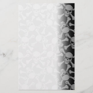 スカルの骨が交差した図形のゴシックの石の海賊 便箋