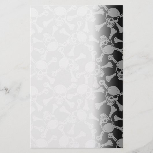 スカルの骨が交差した図形のゴシックの石の海賊 便箋 (正面)