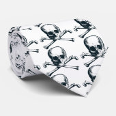 スカルの骨が交差した図形 ネクタイ (ロール)