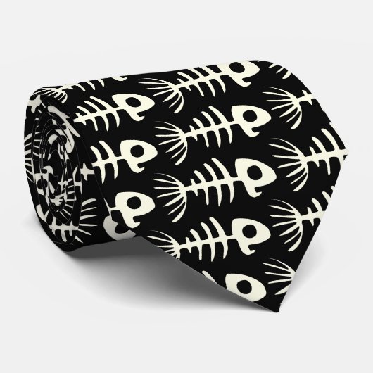 スカルの魚のタイ ネクタイ (ロール)