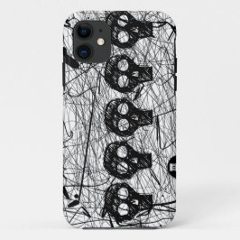 スカルの黒の傷のiPhone 5の穹窖の箱 iPhone 11 ケース