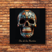 スカルの3Dデーカスタム キャンバスプリント