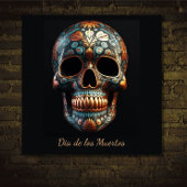 スカルの3Dデーカスタム キャンバスプリント