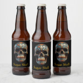スカルの3Dデーカスタム ビールラベル (ボトル)