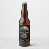スカルの3Dデーカスタム ビールラベル (正面)