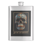 スカルの3Dデーカスタム フラスク (正面)