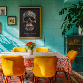 スカルの3Dデーカスタム ポスター