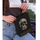スカルの3Dデーカスタム ミディアムペーパーバッグ