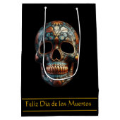 スカルの3Dデーカスタム ミディアムペーパーバッグ (裏面)