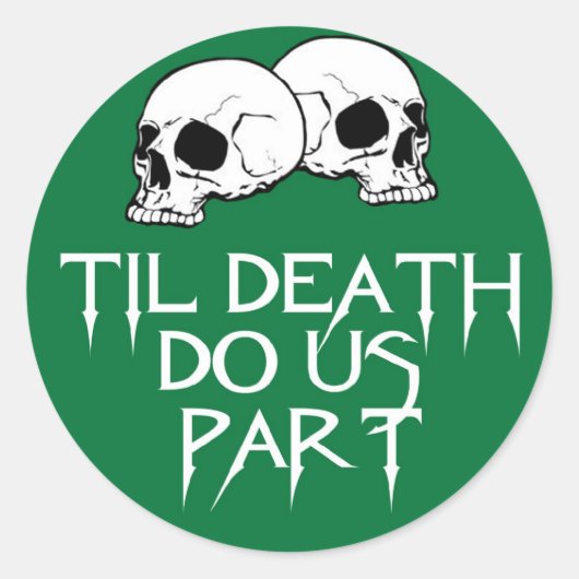 スカルの(緑の)ステッカー ラウンドシール (正面)