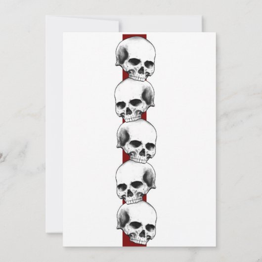 スカルの(赤い)結婚式招待状 招待状 (裏面)