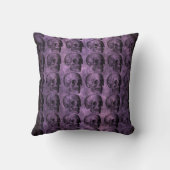スカルのMojoのグランジな紫色の枕 クッション (裏面)