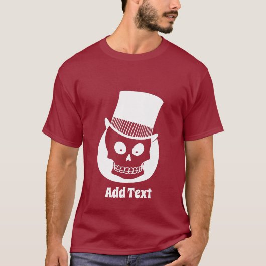 スカルのTop Hat、追加文字 Tシャツ (正面)