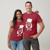 スカルのTop Hat、追加文字 Tシャツ (ユニセックス)