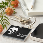 スカルはあなたの顔の中に住んでいます キーホルダー (正面右)