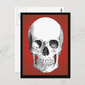 スカルはがき（赤） ポストカード (正面/裏面)