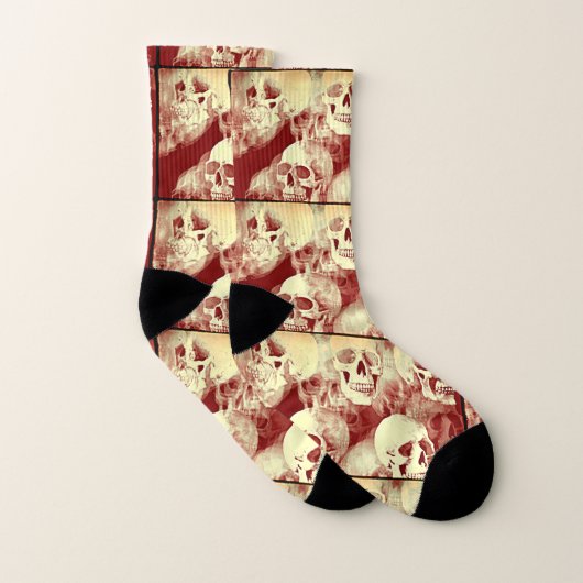 スカルは不気味な靴下をザクザクと裏返す ソックス (ペア)