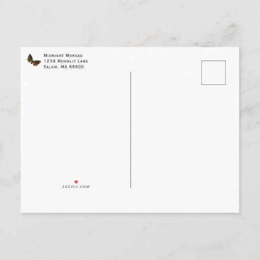 スカルは死ぬまで私たち部分結婚のはがき インビテーションポストカード (裏面)