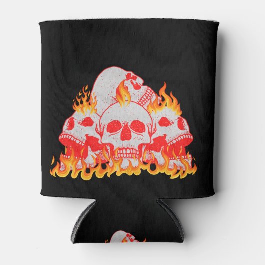 スカルは涼しい 缶クーラー (正面)