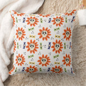 スカルひまわり柄 – ハロウィン不気味 クッション (ブランケット)