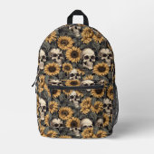 スカルひまわり プリントバックパック (正面)