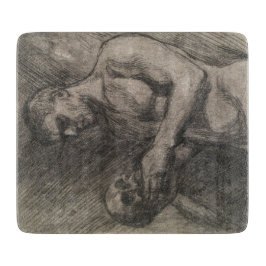 スカルを持つ男性の体（アルバート・エーデルフェルト著） カッティングボード