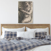 スカルを持つ男性の体（アルバート・エーデルフェルト著） キャンバスプリント (インサイチュ (寝室))