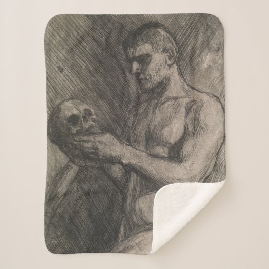 スカルを持つ男性の体（アルバート・エーデルフェルト著） シェルパブランケット (正面)