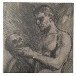 スカルを持つ男性の体（アルバート・エーデルフェルト著） タイル