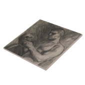 スカルを持つ男性の体（アルバート・エーデルフェルト著） タイル (側面)