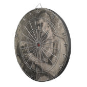 スカルを持つ男性の体（アルバート・エーデルフェルト著） ダーツボード (正面右)